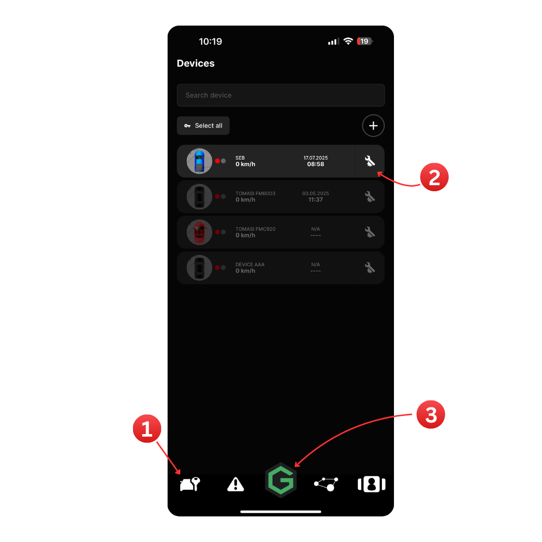 Vehicle List Screen